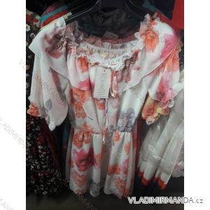 Kurzarm Sommerkleid Enthüllt Schulter Damen Blumen (uni s / m) ITALIENISCHER MODUS IM919557
