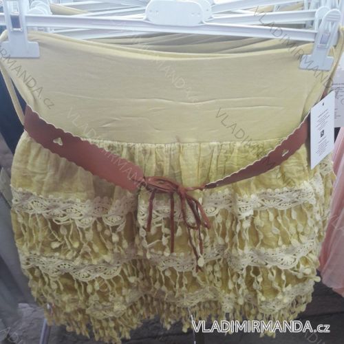 Kurzer Sommerrock mit Gürtel (uni s / m) ITALIENISCHER MODUS IM719117
