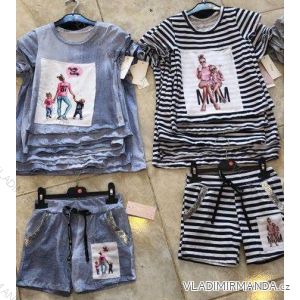 Set Sommer T-Shirt und Shorts für Kinder Jugendliche Mädchen Mama Baby Mädchen und Jungen (4-14 Jahre) ITALIENISCHE MODE IMM219109
