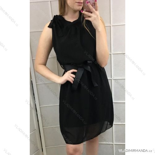 Sommer ärmelloses Kleid kurz mit Schleife an der Schulter (uni s / m) ITALIENISCHER MODUS IM919622