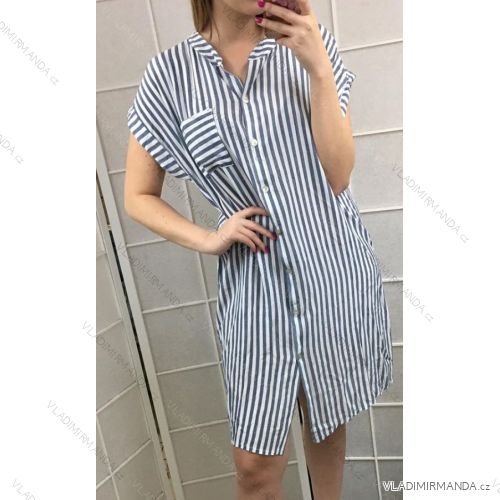 Sommerhemd Damen Streifen (uni s / m) ITALIENISCH MODA IM719305
