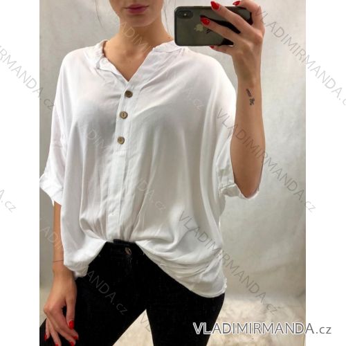 Tunika-Shirt mit 3/4 Ärmeln (uni sl) ITALIENISCHE Mode IM818131