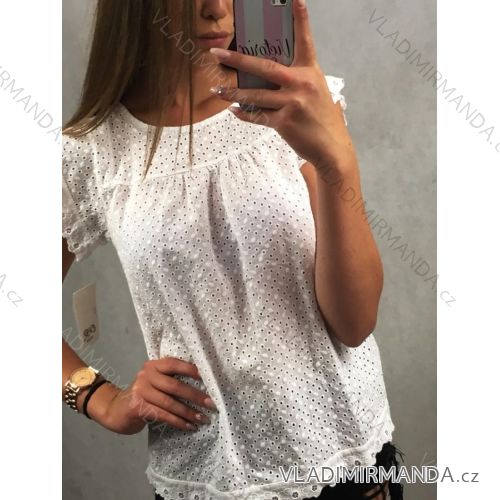 Kurzarm Tunika Damen (uni s / m) italienische Mode IM9191958
