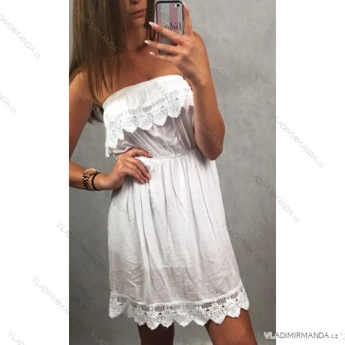 Bare Shoulder Dress Lace Damen (uni s / m) ITALIENISCH MODA IM719280
