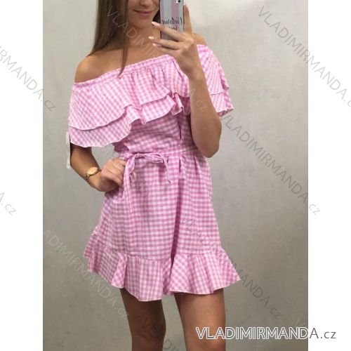 Sommerkleid mit nackten Schultern kurze Frauen (uni s / m) ITALIENISCHE MODA IM919670