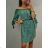 Leinen Sommer Kurzarm Leinen Kleid (uni s / m) ITALIENISCHE MODE IM519435
