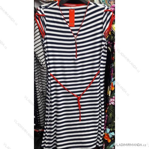 Gestreiftes Kurzarmkleid (M-XL) POLISH FASHION PM119190
