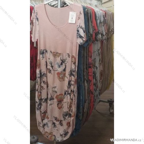Kurzarm Kleid Lang Damen Geblüht Übergröße (uni xl-2xl) ITALIENISCHER MODUS IM1219018