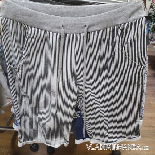 Trainingsanzug 3/4 kurze Damen gestreift Übergröße (uni xl-xxl) ITALIENISCHER MODUS IM1219054