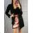 Kurzarmrock mit Spitzendamen (uni sl) ITALIENISCHE Mode IM318192 pink