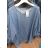 Damen Tunika 3/4 Ärmel Denim Übergröße (uni xl-2xl) ITALIENISCHE MODE IM1219084
