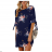Kleid 3/4 Langarm Damen geblüht (s-5xl) AFASHION AF19189
