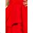 205-1 LAURA ausgestelltes Kleid mit Spitze - rot
