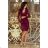 170-5 Spitzenkleid mit Ausschnitt - Farbe Burgund

