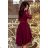 210-1 NICOLLE - Kleid mit längerem Rücken und Spitzenausschnitt - Farbe Burgund
