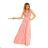 215-3 LEA langes ärmelloses Kleid mit gesticktem Ausschnitt - pink
