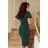 248-1 VERA Midi-Kleid mit kurzen Ärmeln - dunkelgrün
