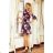 217-5 NEVA Trapezkleid mit ausgestellten Ärmeln - schwarz + Blumen
