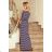 220-5 MAXI sportliches Kleid - weiße und marineblaue Streifen
