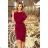 240-2 ROXI Kleid mit asymmetrischem Rock und Gürtel - Burgunder
