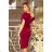 240-2 ROXI Kleid mit asymmetrischem Rock und Gürtel - Burgunder
