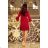 228-4 LUCY - Plissee bequemes Kleid - Burgund
