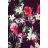 245-3 Langes Kleid mit Rüschen und Dekolleté - rote Blüten
