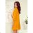 228-7 LUCY - plissiertes bequemes Kleid - senffarben
