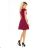 Kleid MARTA mit Spitze - Burgunder Farbe 157-3
