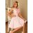 157-4 Kleid MARTA mit Spitze - Pastellrosa
