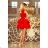 200-4 CHARLOTTE - Exklusives Kleid mit Spitzenausschnitt - ROT
