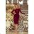 216-3 EMMA elegantes Bleistiftkleid mit Spitze - Farbe Burgund
