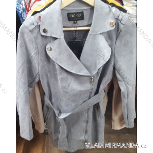 Jacke lang geschnitten Kunstleder Damen (S-XL) HF Woman Kollektion IM9198729