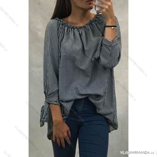 Tunika Bluse 3/4 Langarm Frauen mit nackten Schultern (uni s / m) ITALIENISCHE MODE IM619878