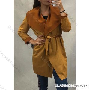Mantel geschnitten Kunstleder Frauen (uni s / m) ITALIENISCHE MODE IM619035
