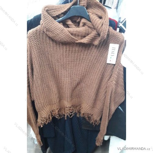 Damen Strickpullover mit langen Ärmeln kurz (uni sl) ITALIAN MODA IM919925
