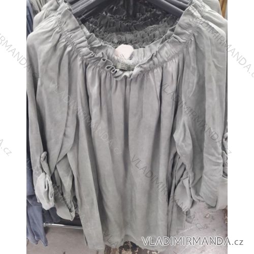 Langärmliges Tunika-Hemd (uni xl-3xl) ITALIENISCHE Mode IM720024