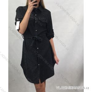 Dress 3/4 Hands Shirt Elegante Formelle Damen (uni s / m) ITALIENISCHE MODE IM9191008