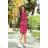 13-111 Sportkleid mit Binding und Taschen - Burgunder + Tupfen
