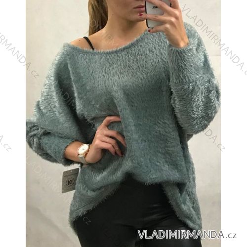 Damen Langarmpullover Haar (uni L / XL) ITALIENISCH MODA IM71911213