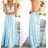 Sommer langes ärmelloses Kleid Frauen geblüht (S-XL) AFASHION AF19190 Menthol M (EU 38 / Hose 29)