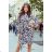 275-3 JENNY Bequemes Kleid mit Binding an der Taille - Panther
