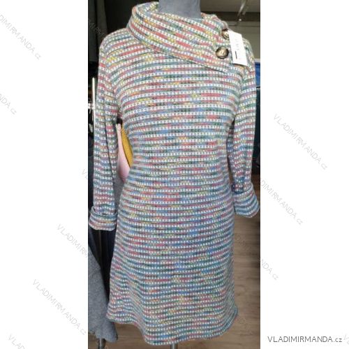 Langarm Kleid Damen (uni xl / 2xl) ITALIENISCHE MODE IM1219087