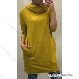 Langarm Kleid mit Kragen Damen (uni M / L) ITALIENISCHE MODE IM519515