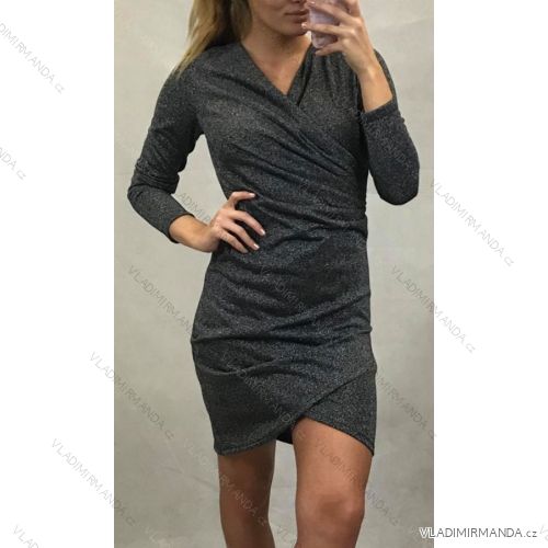 Langarm Kleid ELEGANT (uni s / m) ITALIENISCHE MODE IM919825