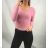 Crop Top Pullover Langarm Damen (uni-s-s) ITALIENISCH MODA IM719467