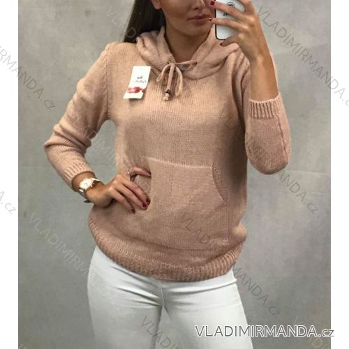 Damenpullover mit Kapuze (uni sl) ITALIAN FASHION IM319457