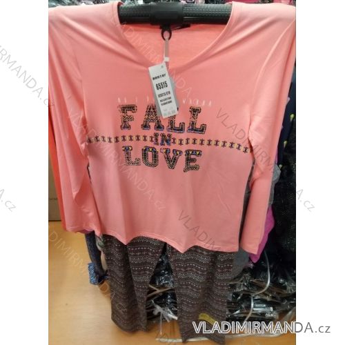 Damen Pyjama lang Übergröße (l-3xl) BENTER BES1965515
