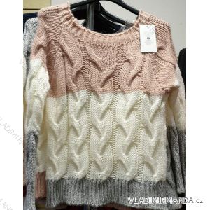 Gestrickter Damen-Langarmpullover (uni sm) ITALIAN MODA IM12190125
