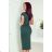 144-8 Kleid Midi SARA - grüne Farbe
